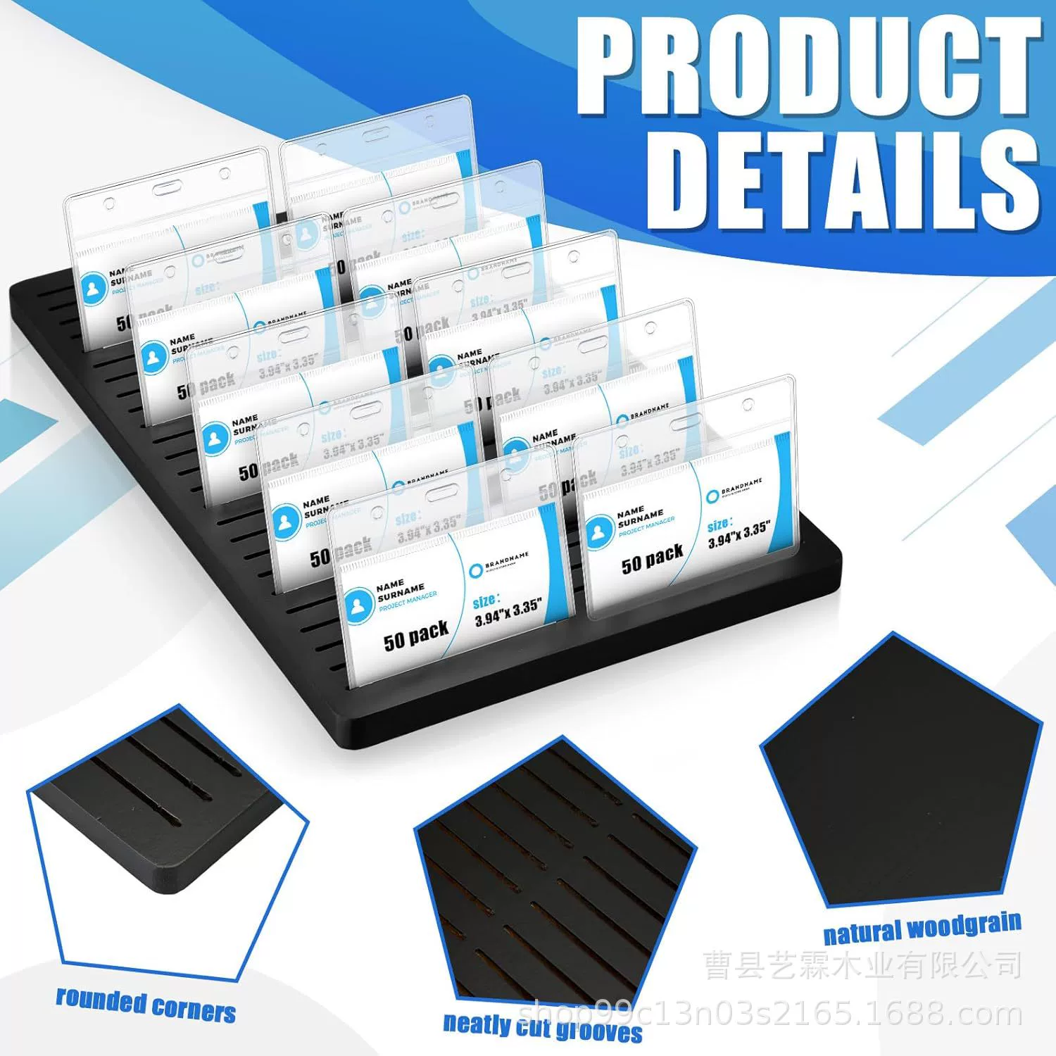 Деревянный держатель для бейджа с именем, пластиковая горизонтальная подставка для таблички с именем, офисный школьный органайзер для карточек с этикетками