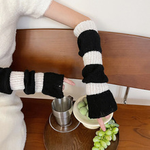 千禧袖套辣妹马海毛少女洛丽塔假袖子jk长筒手袖拼接保暖露指手套