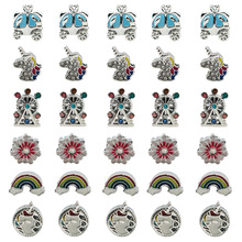 滴油欧美大孔珠风车彩虹独角兽散珠珠子创意diy手链饰品配件合金