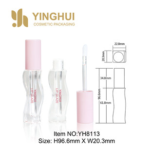 S Bottle Wavy Lip Glaze Tube Dynamic Curve Injection Lip Oil Lip Gloss Tube Standard Brush Head Cosmetic Packaging Material
