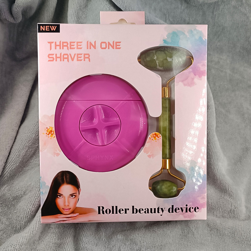 Multifunctional Travel Shaver Rose Quartz Jade Roller Set Women's Shaver Hair Remover