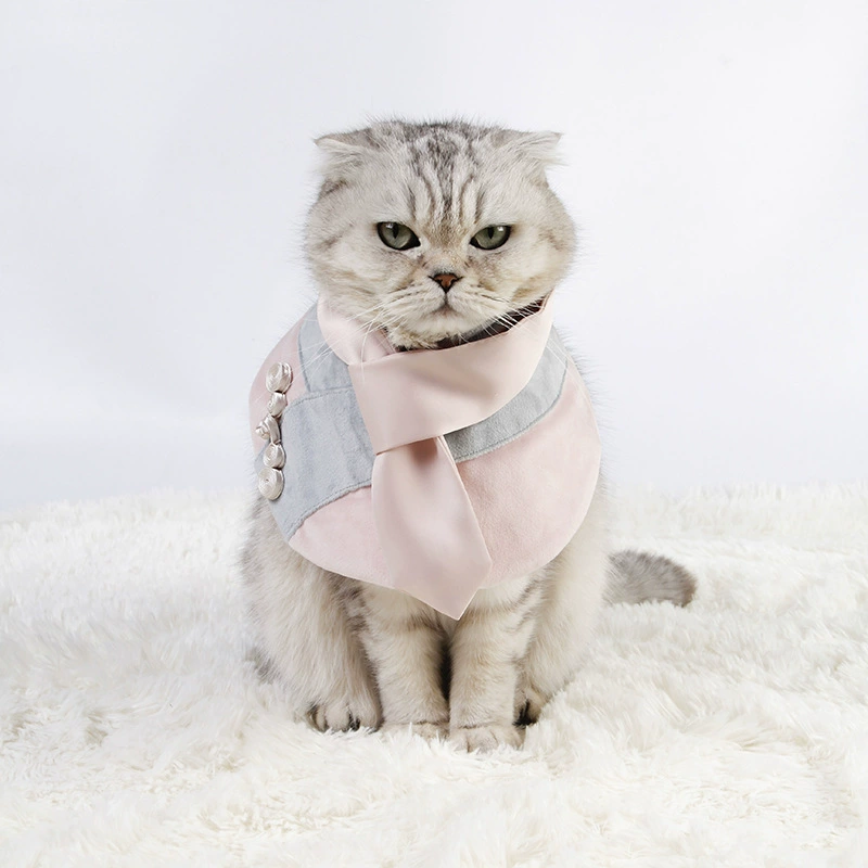 Jizaizi Pet Products Factory Скрещивание Собака Кошка Скользкое полотенце Пластина Пряжка Hanfu Выход Ретро Костюм Тан Геге Воротник