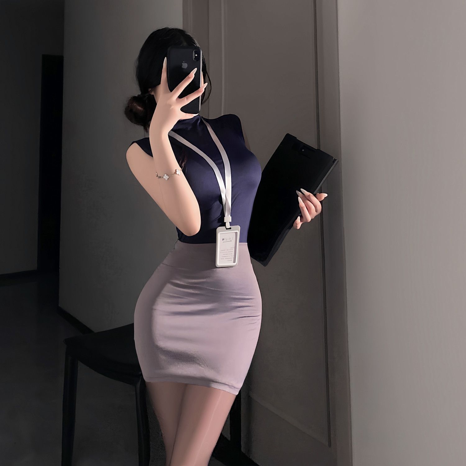 Sexy Lingerie That Shows Off Your Figure, Pure Lust Style Secretary Hip Skirt, Stewardess Uniform, Passionate Nightclub No-Take-Off Suit