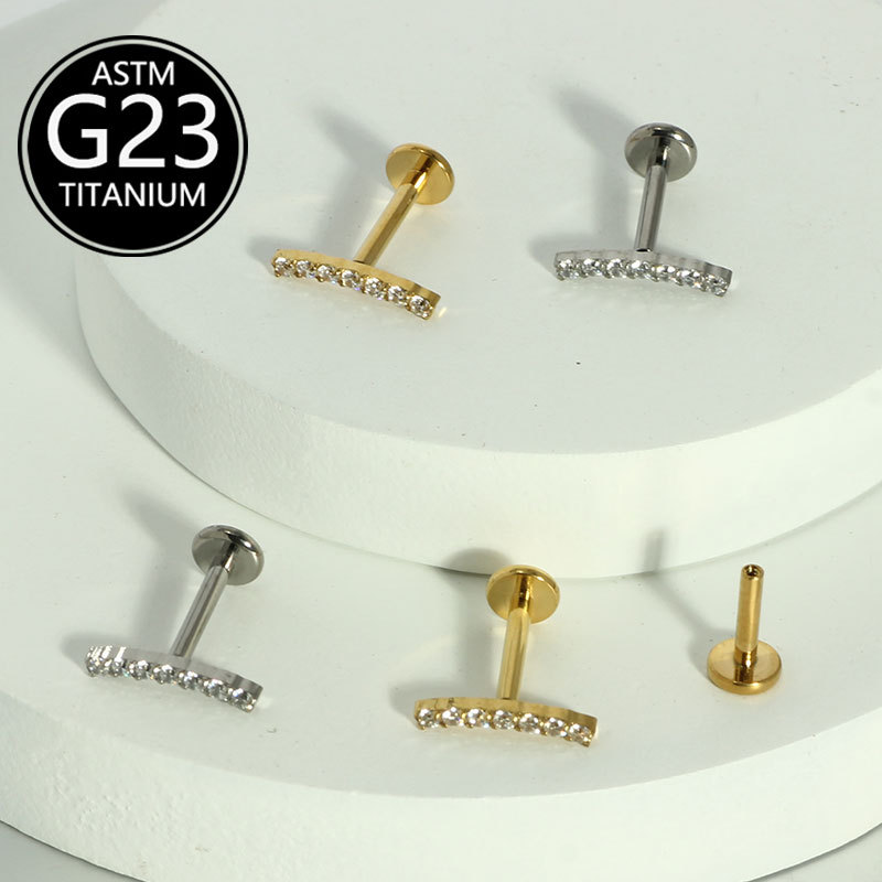 Labret piercing jewelry detail image