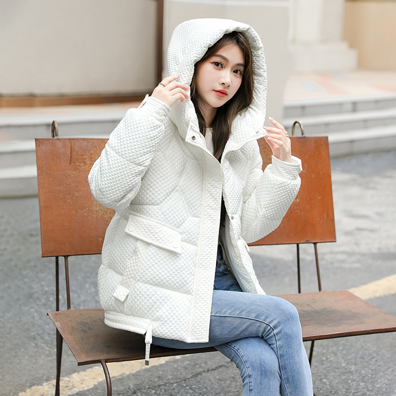 厚い綿入りジャケット女性のための 2025 オフシーズン新韓国ファッションショート綿入りジャケット女性のためのルーズカジュアル暖かいジャケットトレンディな|undefined