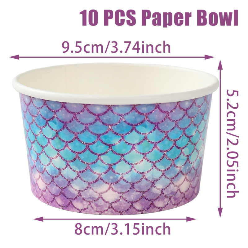 パーティーテーマの紙ボウル パーティー用品アレンジメント 使い捨て紙食器 アイスクリームスナック紙ボウル|undefined