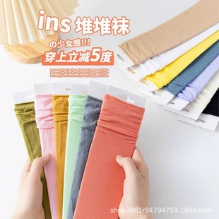 Breathable Ultra-Thin Ice Socks for Women in Spring, Summer and Autumn, Mid-Calf Stockings, Pure White Long-Tube Jk Socks Ins Trend