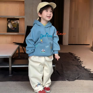 男童加绒卫衣儿童加厚连帽上衣宝宝保暖套头衫冬男孩洋气衣服代发