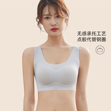 无痕内衣女士小胸聚拢收副乳防下垂胸罩无钢圈背心式运动美背文胸