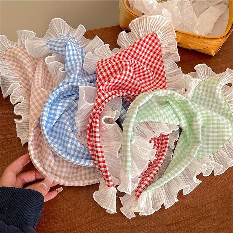 Lace Triangle Headband Women's Summer All-match White Lace Tie Hair Strap Pastoral Style New French Style Headband Headwear Lace Triangle Headband Women's Summer All-match White Lace Tie Hair Strap Pastoral Style New French Style Headband Headwear