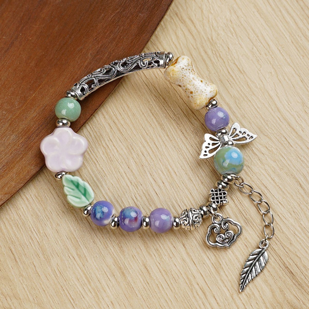 Jingdezhen pulsera de cerámica de verano mujer alta sensación galletas serie de gatos nicho diseño universal pulsera alta sensación