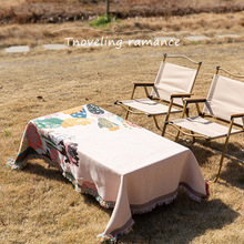 田园风野餐桌布新款户外野餐桌布垫高级感露营餐桌垫多功能餐桌布