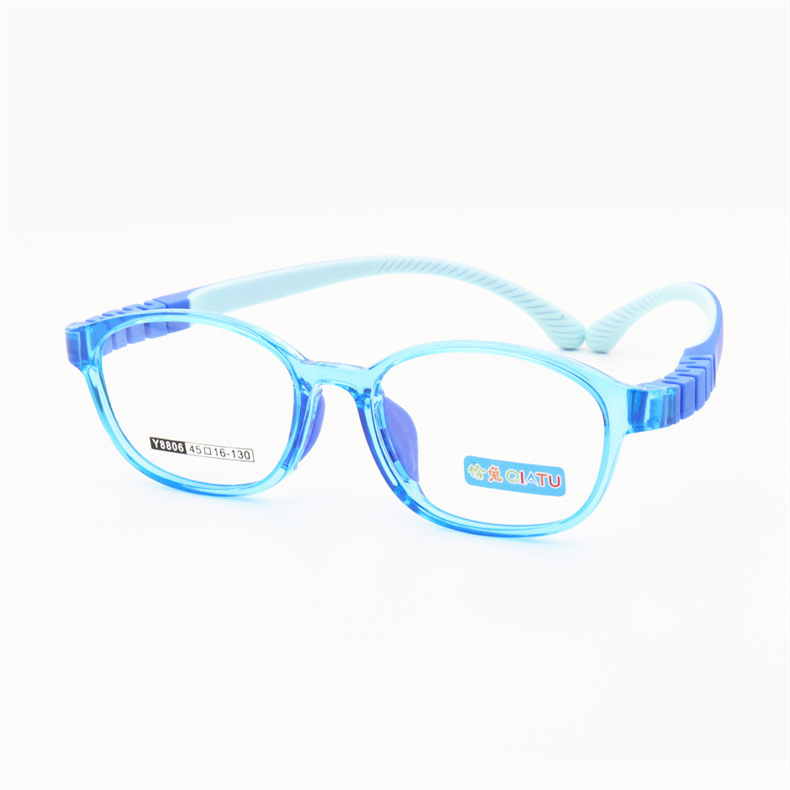 儿童硅胶弹性TR90眼镜架批发 果冻色小儿方形眼镜框 青少年配镜