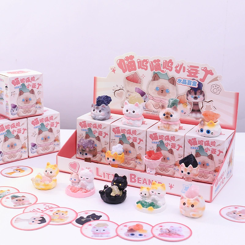Милый Meow Meow Little Bean Crystal Blind Box Little Red Book Лидер продаж Креативные милые домашние животные Настольные украшения Оптовая продажа