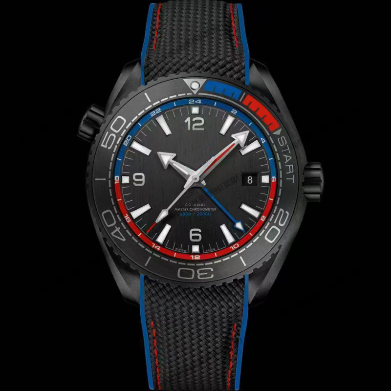 Omega Gmt Seamaster 600 Series Ocean Universe Deep Sea Black Ceramic Bezel Quarter Orange Men's Watch