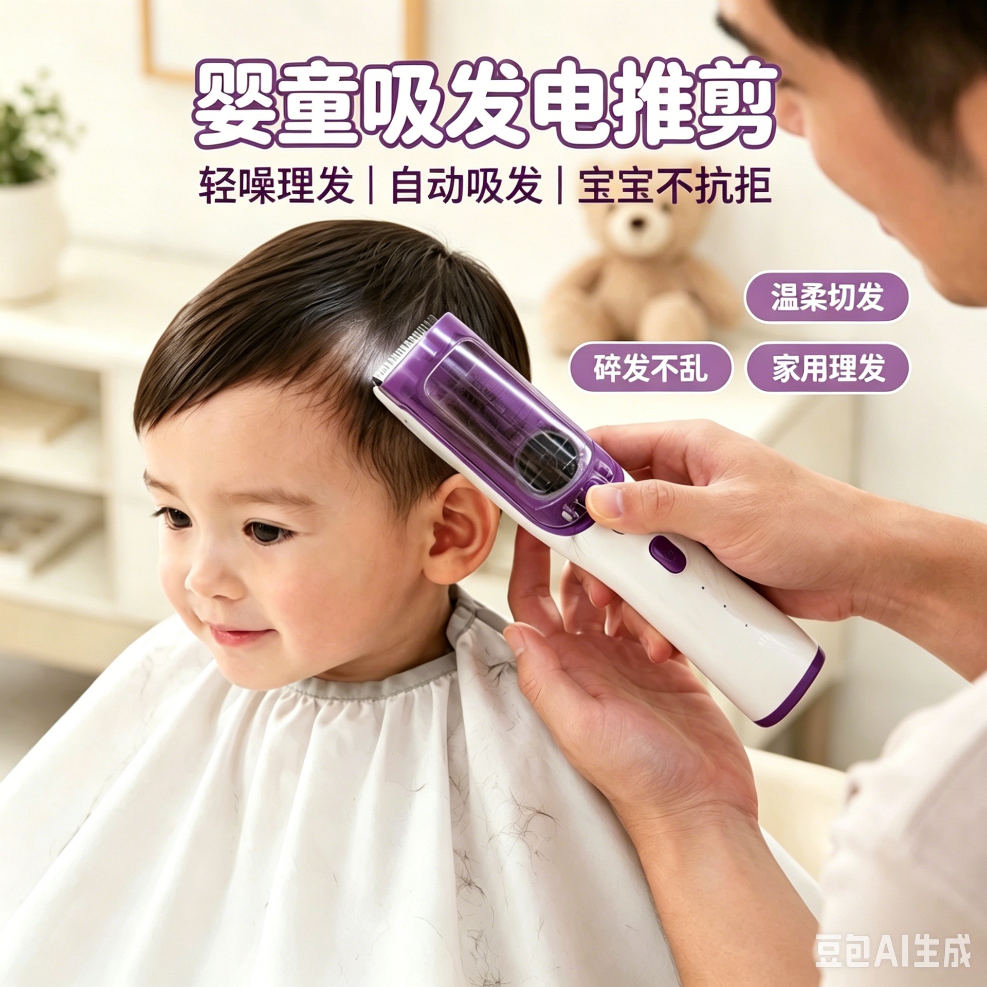 Baby Hair Clipper, Children's Rechargeable Electric Hair Trimmer, Low Noise Baby Hair Clipper, No Hair Stuck, Household Electric Hair Trimmer