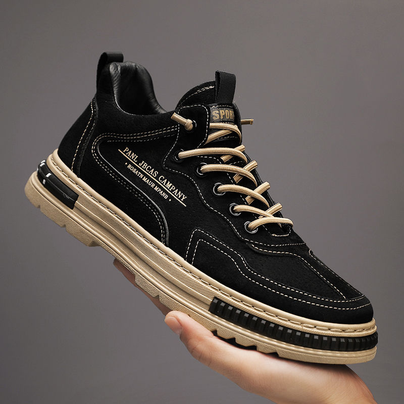 Zapatos de trabajo para hombres 2025 otoño nuevo desgaste zapatos de trabajo tendencia zapatos de tablero universal zapatos de trabajo transpirables para hombres