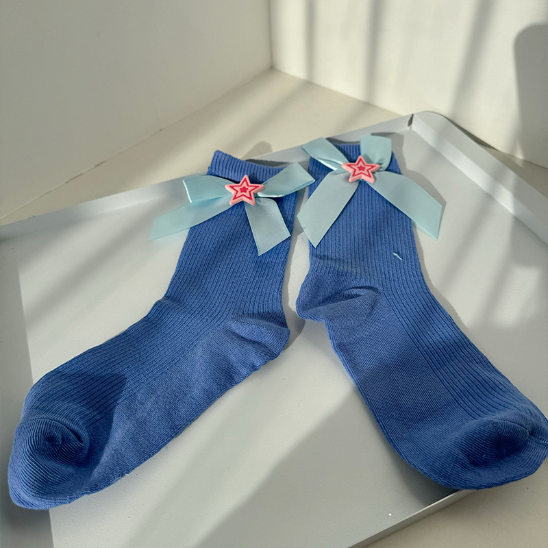 Women's Sweet Bow Knot Polyester Cotton Polyester Crew Socks A Pair display picture 6