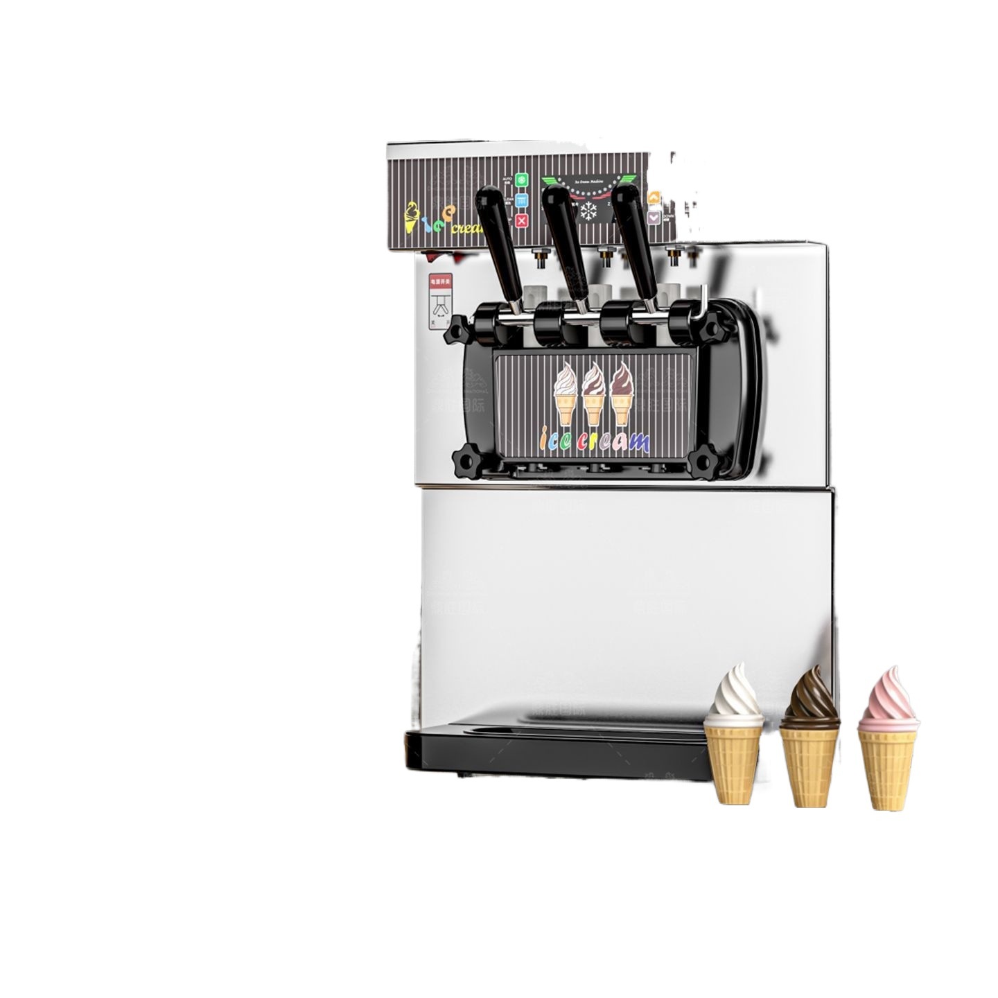 Fabricante de máquinas de helado pequeñas sin limpieza de conos de helado con puestos comerciales totalmente automáticos de máquinas de helado verticales