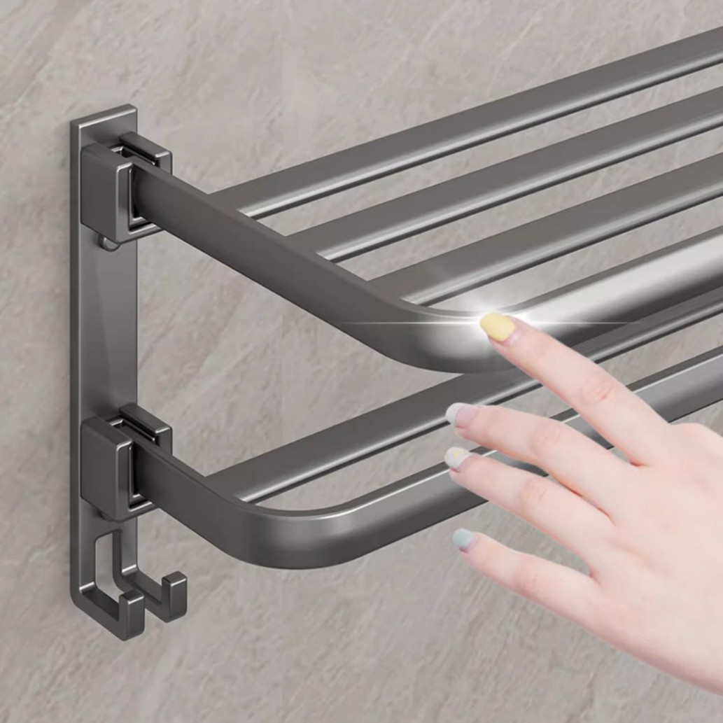 Toallero de Baño de Pared de ABS Sin Perforación, Multiuso