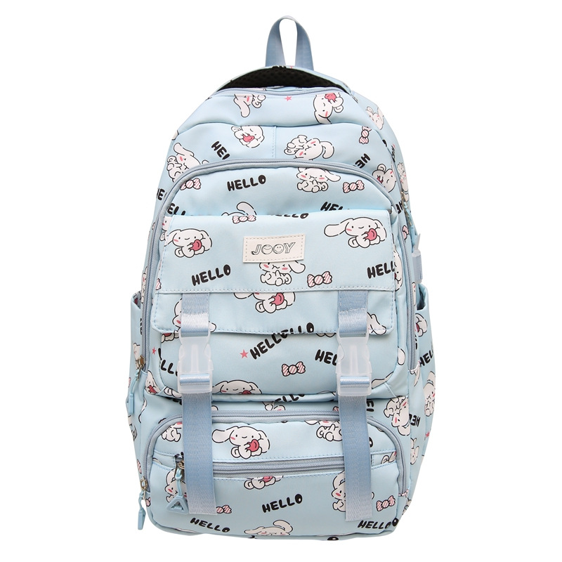 Japón lindos perros de orejas grandes inns corazón de niña impresión de dibujos animados de gran capacidad suave niña escolar mochila de hombro