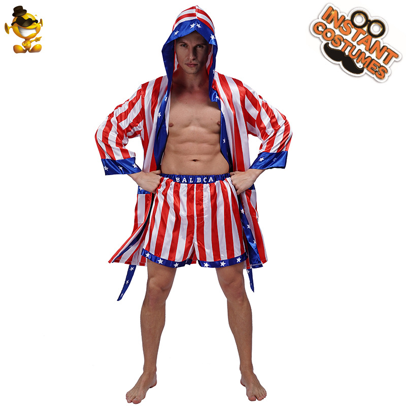 Halloween adulto boxeador de los hombres juego de rol traje de la etapa grande masculino boxeador partido rendimiento traje