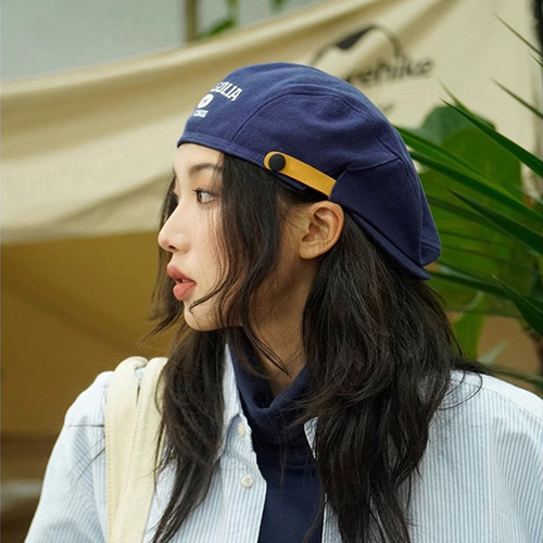 2024 Spring Model Reverse-Worn Beret Forward Cap Korean Hat Women Fashion High-End Hat Spring and Autumn Women Versatile