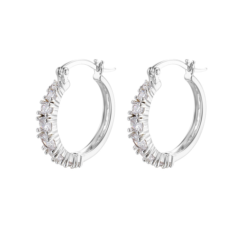 Orecchini a lobo in oro con zirconi donna gioielli di lusso_voghion.com
