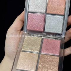 越境貿易 ディタイムフォーカラー ハイグロスチークパレット リップパレット フェイスメイクパレット、4色展開、パール仕上げ