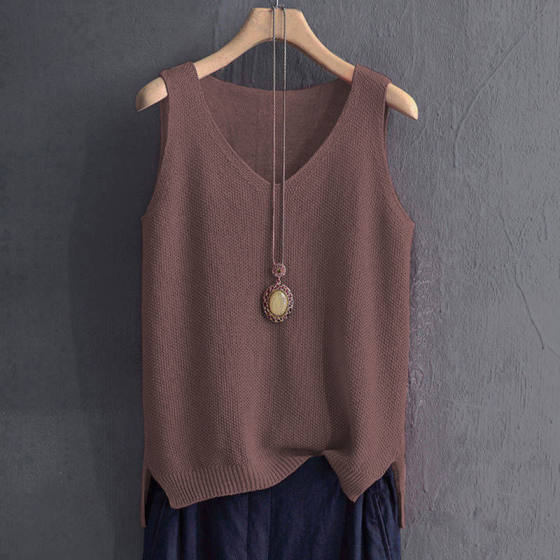 40.00 kg-100.00 kg Loose plus size Camisole Women's Summer Knitted Ice Silk T-Shirt Base Shirt Sleeveless Inner Top