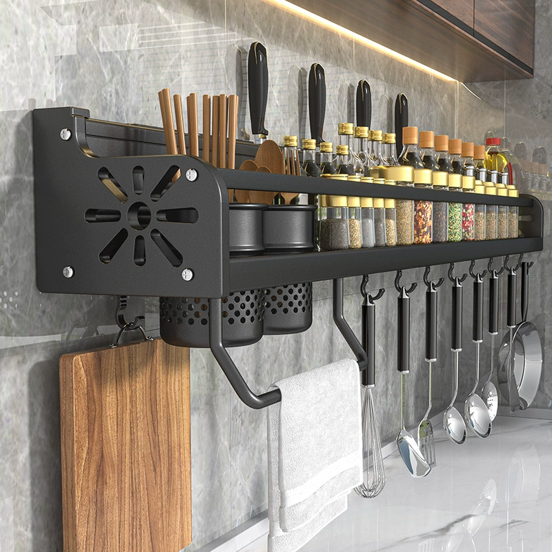 Kitchen shelter can avoid punching multi -functional home wall -mounted seasoning chopsticks, chopsticks, blade shelf supplies
