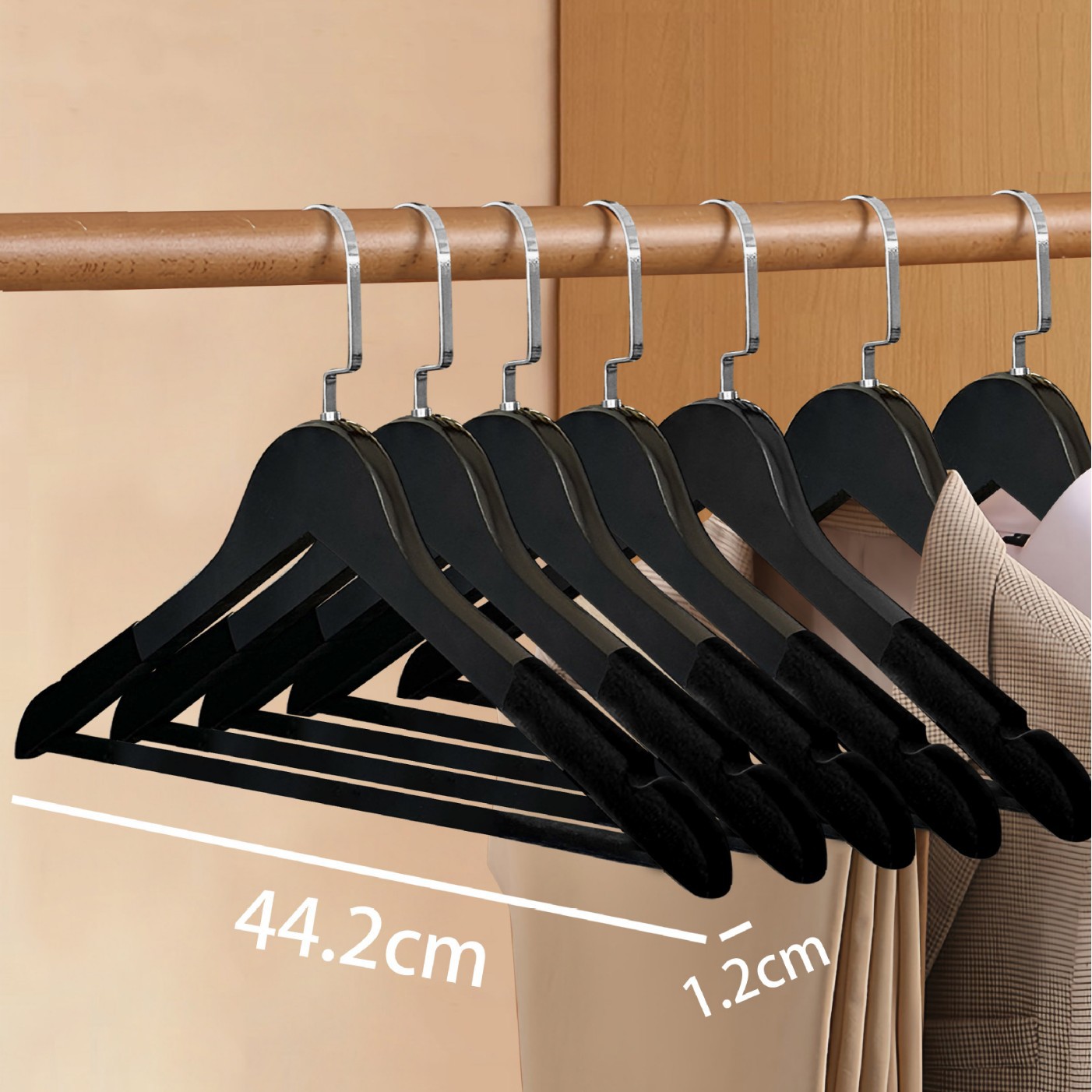 Percha de ropa de madera maciza antideslizante sin marcas para colgar ropa doméstica estante de ropa de madera armario tienda de ropa