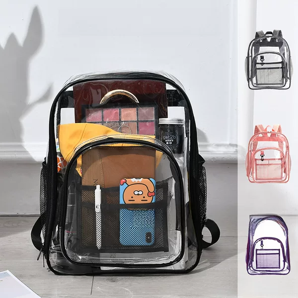 Transparent Backpack Thickened Pvc Cross-Border Large Capacity Student School Bag Waterproof Outdoor Travel Logo
