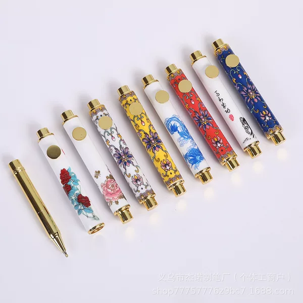 Chinese Style Factory Direct Sales Portable Ink Wash Landscape Ceramic Signature Pen for Business Meetings, Office Use, Advertising, and Souvenirs