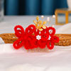 Red hairgrip for bride, children's hair accessory handmade, flowered