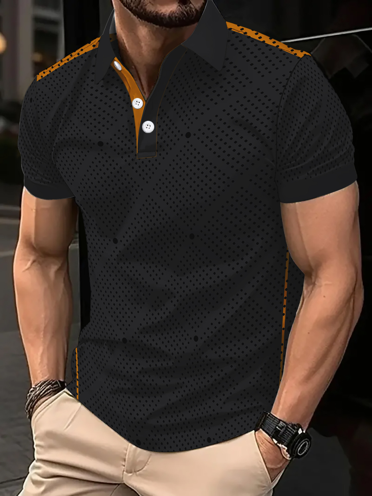 Las europeas y americanas transfronterizas 2025 venta rápida de verano Amazon POLO camisa de polo deportivo de moda para hombres con botones