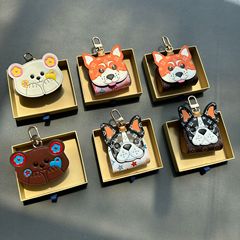 跨境新款老花柴犬小狗托腮小熊airpods耳机包挂饰口红钥匙扣挂件