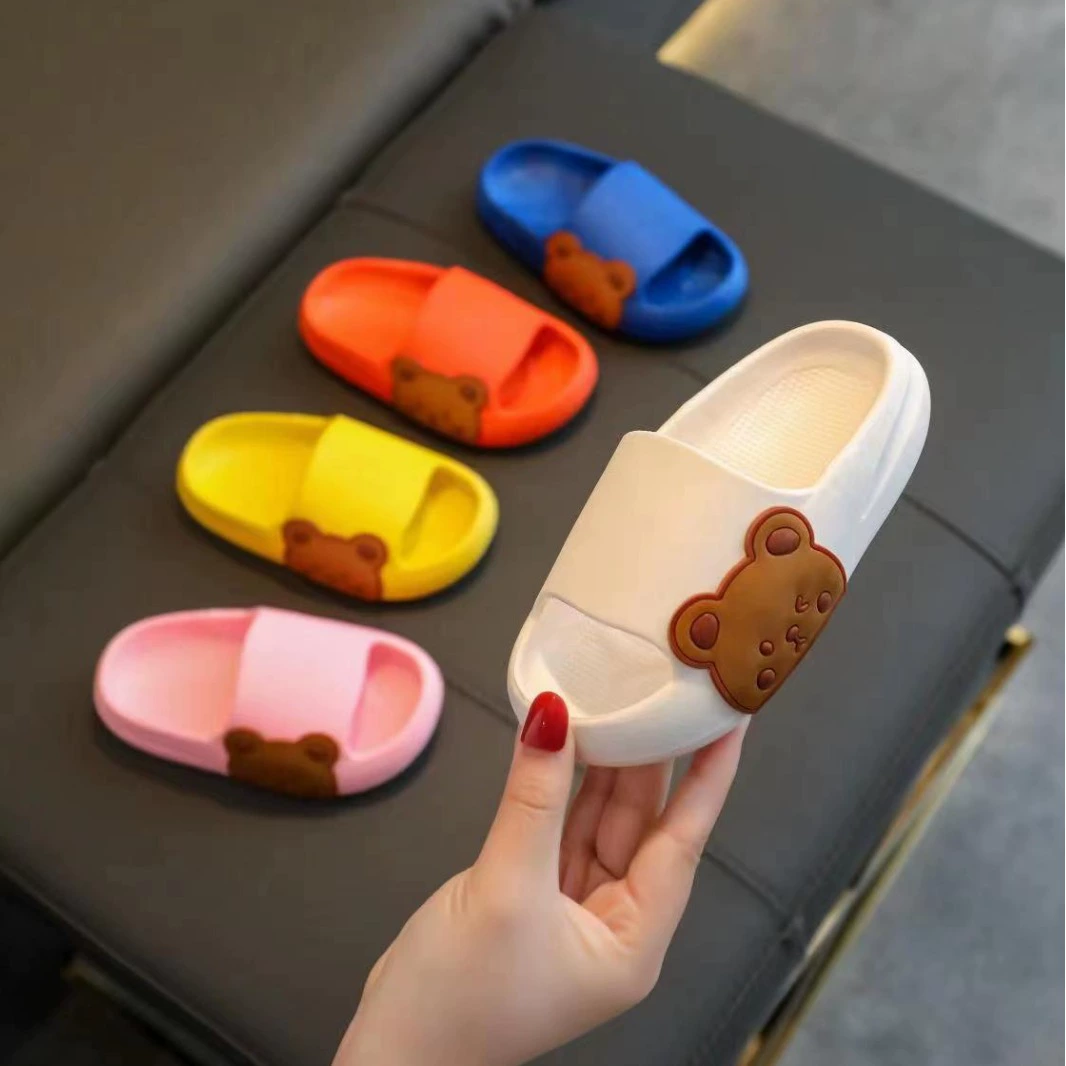 Оптовые поставки ПВХ пластиковых тапочек для родителей и детей, мультяшный медведь, домашняя детская обувь, милые детские Тапочки