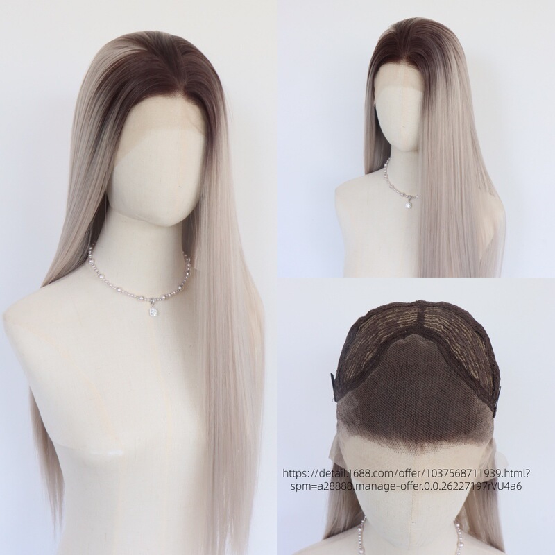 13X4 Natural Straight Synthetic Fiber Lace Front Wig Glueless Full Cap Women's Wig Heat-Resistant Fiber Hairpiece