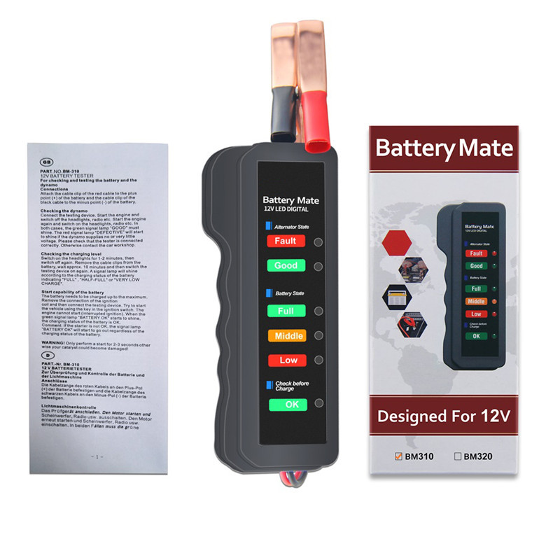 BM310 汽车蓄电池检测仪电瓶测试仪12V battery tester外贸批发