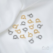 不褪色钛钢弹簧扣精抛圆形Q扣弹弓扣diy手项链饰品连接收尾扣配件