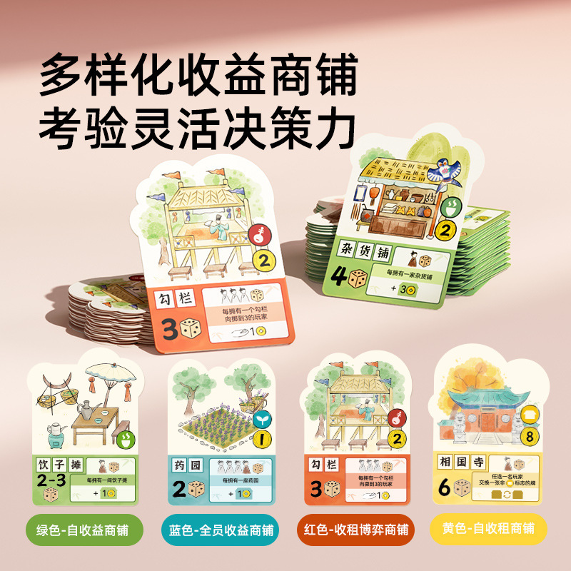 mideer弥鹿儿童桌游大宋骰子街棋盘游戏思维训练聚会益智玩具礼物|undefined