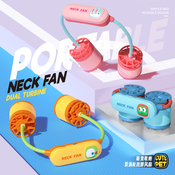 Cartoon handheld travel air fan for students