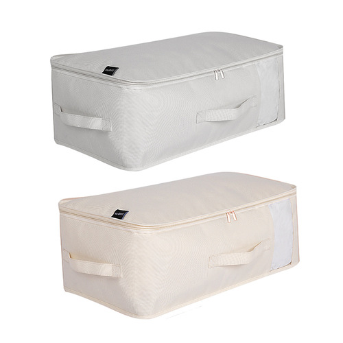 Cross-border Japanese and Korean quilt bag mesh see-through clothing quilt wardrobe storage bag thickened solid color quilt storage bag