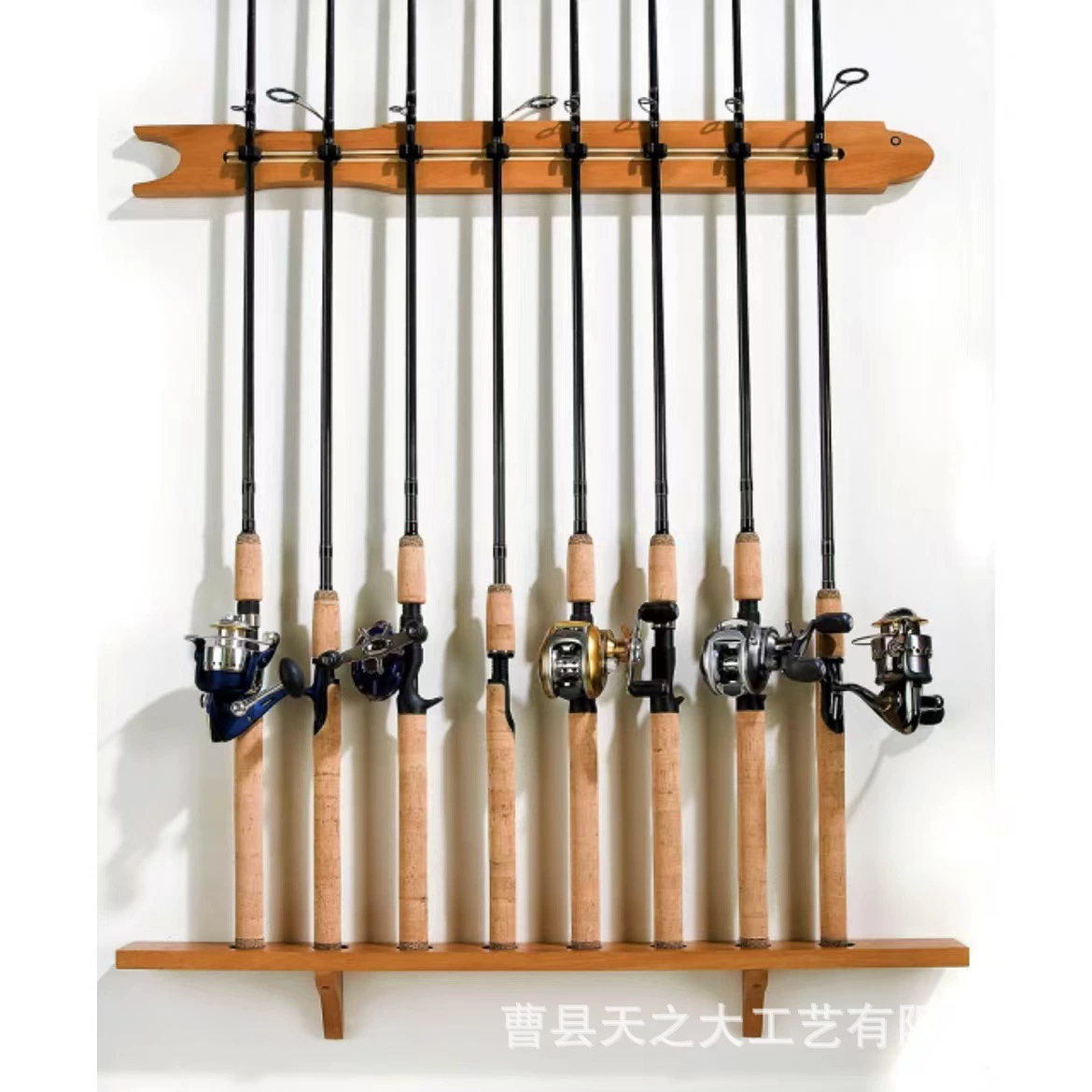 Настенная стойка удочки для хранения стен сетки для рыболовных снастей Коммерческая многослойная стойка для показа удочки
