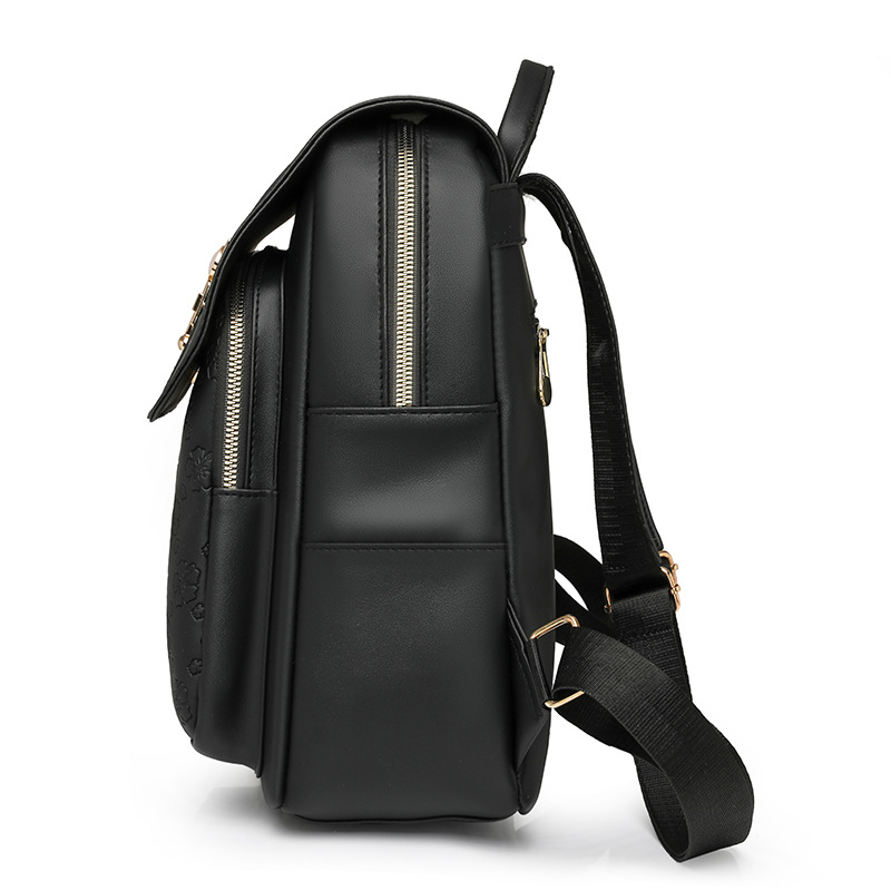 Mochila de cuero suave para mujer 2025 nuevo estilo en relieve todo fósforo de gran capacidad para mujer mochila pequeña bolsa de viaje al aire libre al por mayor