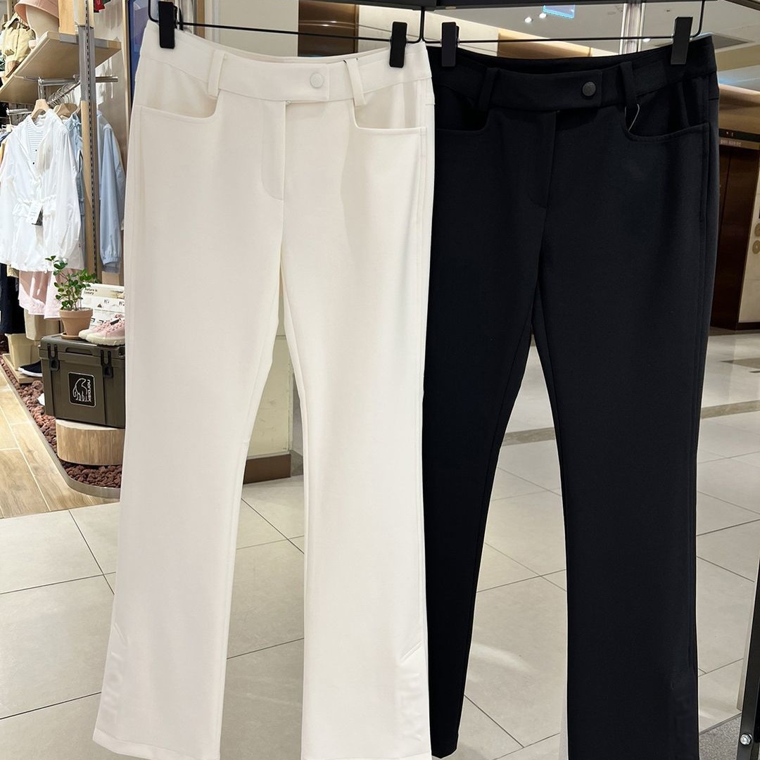 New Korean Women's Golf Pants for Spring and Autumn, Fashionable Slim Straight-Leg Pants, Solid Color Casual Sports Long Pants for Outdoor Wear