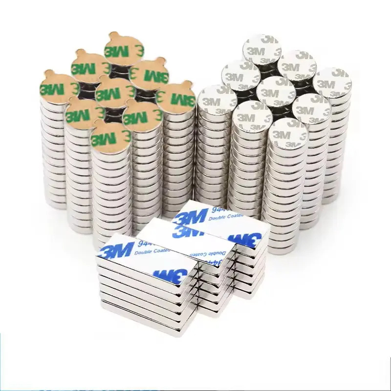 强力背胶磁吸磁铁 圆形自粘磁铁片 钕铁硼强磁吸铁石冰箱贴片