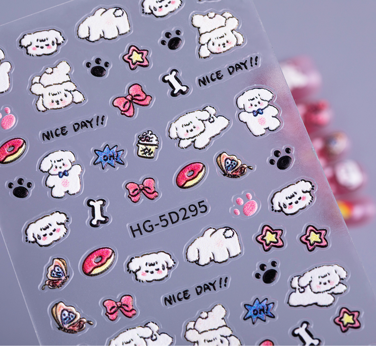 11g Weight Nail Decals  Classification of Nail Art Accessories Nail Patches Nail Supplies PET, tpu Material Animal, Cartoon Pattern Cute Style Cute Animal Cartoon PET Tpu Nail Patches 6