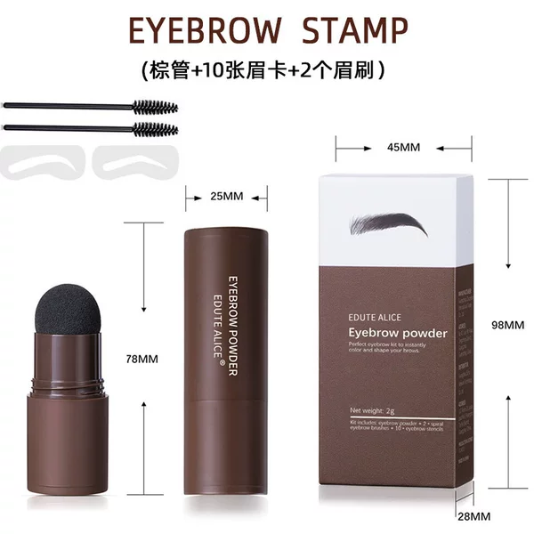 Cross-border eyebrow powder stamp, hairline shadow contouring powder, easy-to-use one-line eyebrow powder with eyebrow brush, makeup wholesale